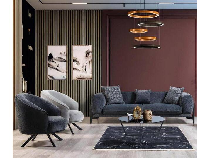 Xlmoebel Polstergarnitur Elegante Polstermöbel-Sitzgruppe mit modernem 3-Sitzer und luxuriösen, (3tlg.Wohnzimmer Set(Sofa 3 Sitzer+2x Sessel) von elegante