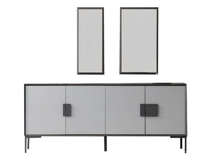 Xlmoebel Sideboard Elegante Esszimmer-Kommode mit luxuriöser Konsole und zwei Spiegeln (3 St., 3tlg.Esszimmer Set(Anrichte + 2x Spiegel) von elegante