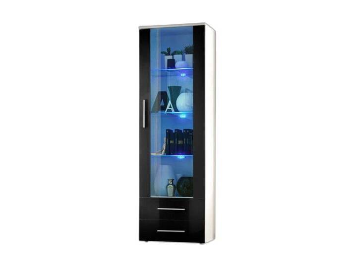 Xlmoebel Vitrine Elegante Holzschrank Vitrine Wohnstil Modern Designer (1-St., 1x Vitrine) Hergestellt in Europa, weiß von elegante