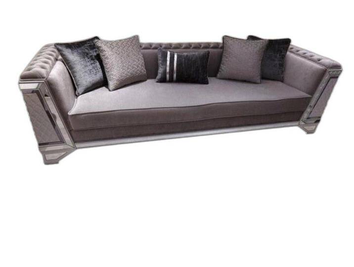Xlmoebel Polstergarnitur Elegante Komfortable Wohnzimmer Sitzgruppe 3+3 2x Drei-Sitzer Sofa, (2-tlg., 2x 3-Sitzer), Hergestellt in Europa, grau von elegante