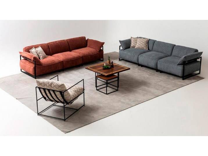 Xlmoebel Wohnzimmer-Set Elegante Sitzgruppe 2x Vierplatz Designer Stühle Wohnraum Sofas, (2x Sofa 4 Sitzer / Sessel), Hergestellt in Europa von elegante