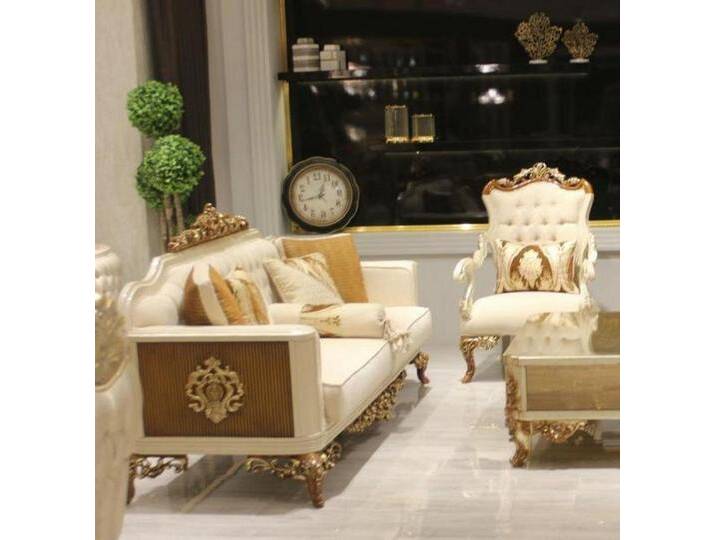 Xlmoebel Wohnzimmer-Set Elegante Wohnraum Sofaensemble Couch 2x Sessel Kollektion Luxus Set, (3-St., Sofa 3 Sitzer + 2x Sessel), Hergestellt in Europa von elegante