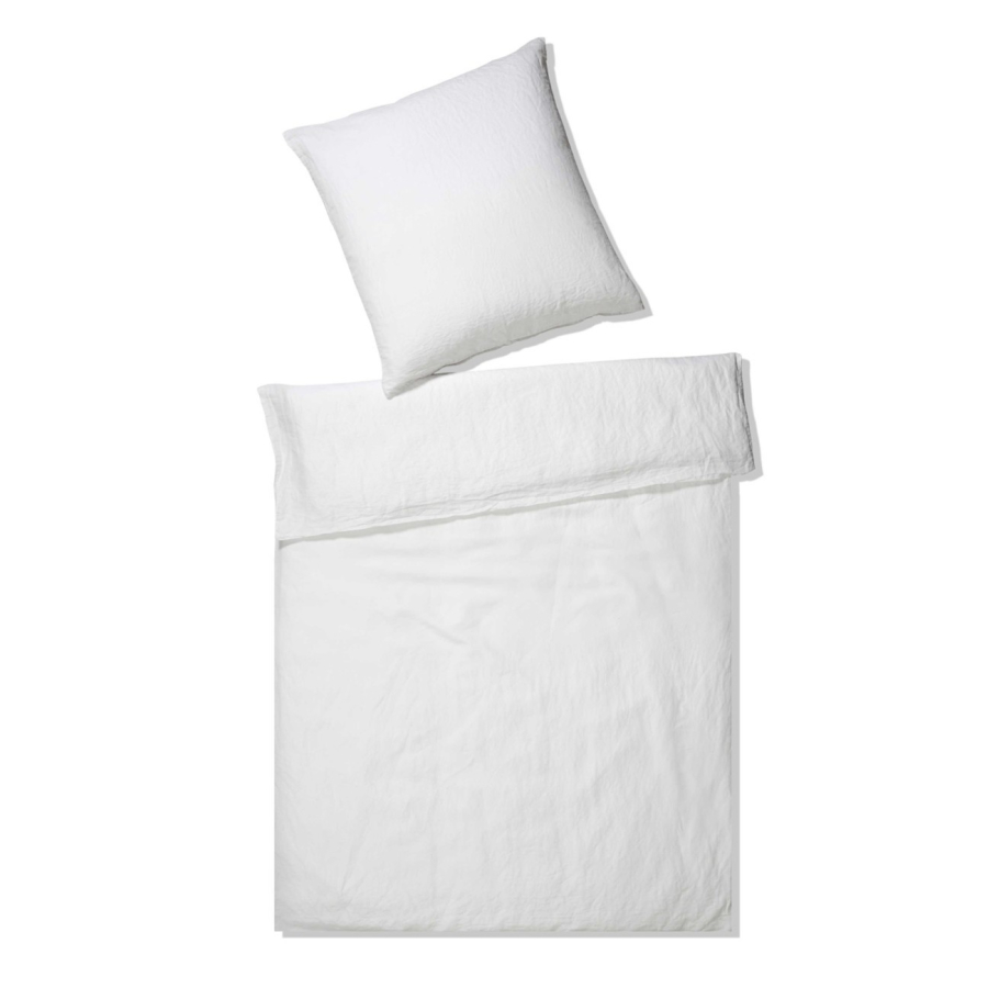 elegante Breeze Bettwäsche aus Halbleinen - weiß - 200x220 / 2x80x80 cm von elegante