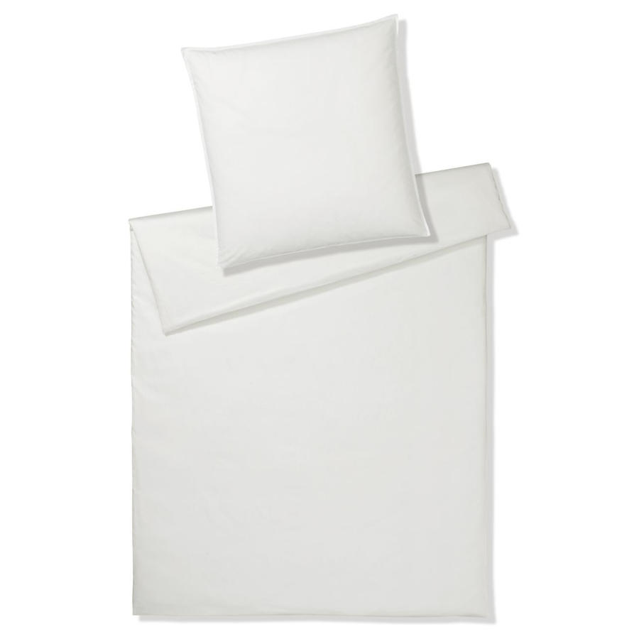 elegante Crisp Washed-Cotton Bettwäsche-Set - white - 240x220 / 2x40x80 cm von elegante