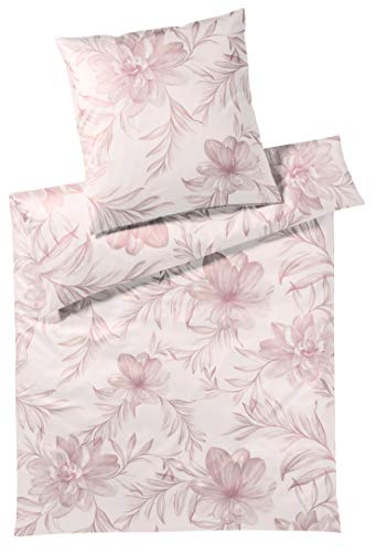 elegante Jersey Bettwäsche Blossom zartrose 1 Bettbezug 155 x 220 cm + 1 Kissenbezug 80 x 80 cm von elegante