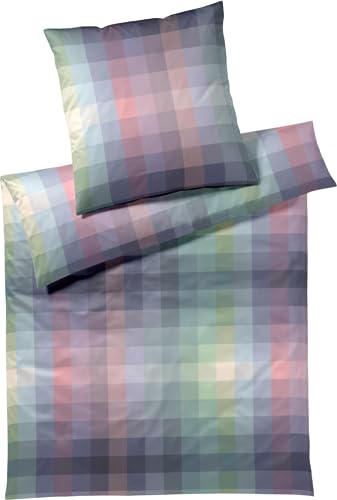 elegante Mako-Jersey-Bettwäsche-Garnitur Check Out Jersey Farbe Lavendel Größe 155x220+80x80 Streifen Bunt Stripes von elegante