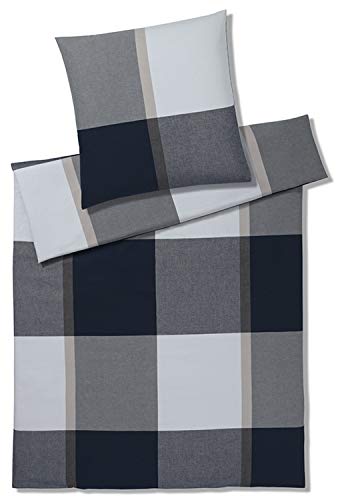 elegante Soft-Flanell Bettwäsche Berkeley Smoke 1 Bettbezug 135 x 200 cm + 1 Kissenbezug 80 x 80 cm von elegante