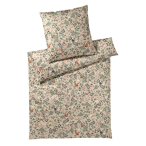elegante Soft-Flanell Bettwäsche Woods Sand 1 Bettbezug 155 x 220 cm + 1 Kissenbezug 80 x 80 cm von elegante