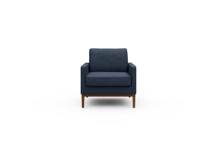 moebelfaktor Sessel Bodo, Retro-Design, elegante Linien, stabile Holzkonstruktion, blau, 339-Deep-Blue von elegante