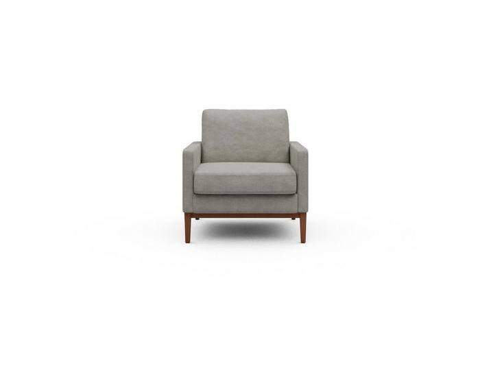 moebelfaktor Sessel Bodo, Retro-Design, elegante Linien, stabile Holzkonstruktion, braun, 773-Moon-Stone-White von elegante