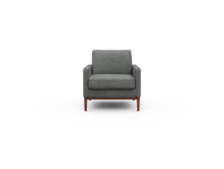 moebelfaktor Sessel Bodo, Retro-Design, elegante Linien, stabile Holzkonstruktion, grau, 868-Warm-Grey von elegante