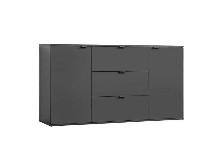 mokebo Sideboard Die Elegante (mit Schubladen & Fächern), Kommode, Highboard oder Anrichte mit Metallgriffen in Schwarz, schwarz von elegante