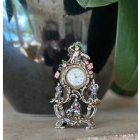 Taylor Miniature Emaillierte Figural Uhr - Sammleruhren Miniatur Uhren Brosche Schmuckuhr Subminiatur von eleganteras