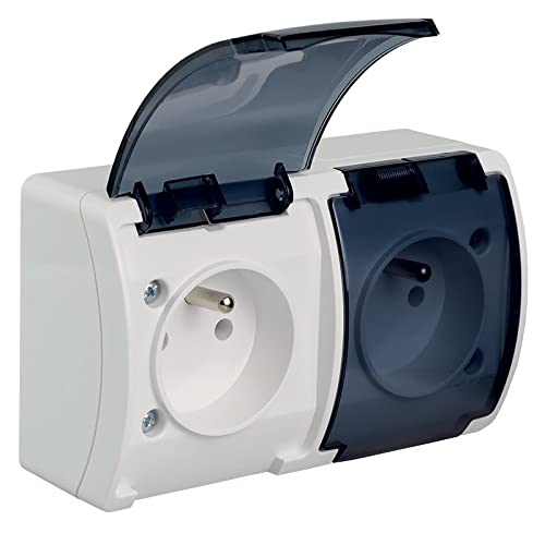 Koala Doppelsteckdose z/u (2x2P+Z) n/t IP44 weiß Rauchklappe VG 162-51 61.385 Elektro-plast Spatel 5901769016118 von elektro-plast opatÓwek