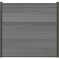 elephant® Sichtschutzzaun »Cora Line«, Komplettset inkl. 2 Pfosten, BxH: 190 x 180 cm, WPC/Aluminium - grau von elephant®