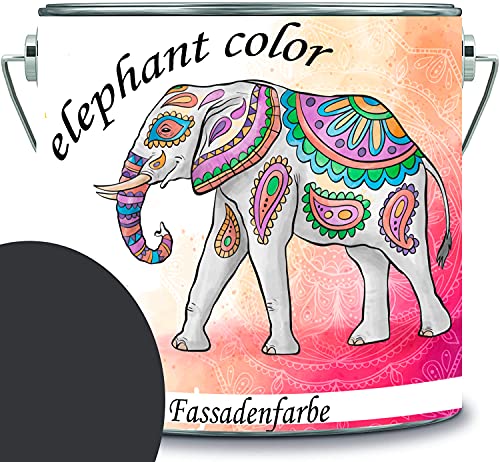 Fassadenfarbe mit Lotuseffekt hochwertige Silikonharzfarbe Sockelfarbe RAL 7021 Schwarzgrau // elephant color von elephant color