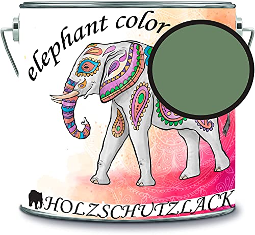 Holzschutzlack Holzlack Holzlasur wetterbeständiger Langzeitschutz Wetterschutzfarbe Holzschutzfarbe RAL 6011 Resedagrün // elephant color von elephant color