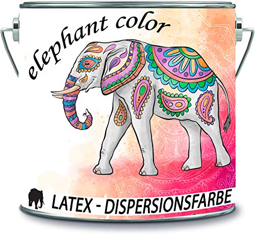 elephant color Latex Dispersionsfarbe diffusionsfähig Innenwandfarbe MATT in vielen einzigartigen Farben (2 l, Blau Grün) von elephant color