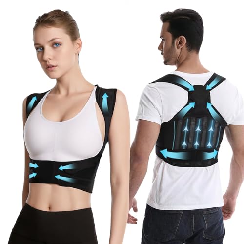 elestyle Rücken Geradehalter, Haltungskorrektur Damen und Herren, Back Posture Corrector Haltung Korrektur Gurt Atmungsaktive Rückengurt Schulter (S) von elestyle