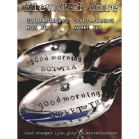 Good Morning Hot-Tea & Sweet-Tea-Hand Gestempelte Versilberte Löffel-Vintage Spoons-Paar Löffel-Liebe-Morgen-Tee von elevATEdware