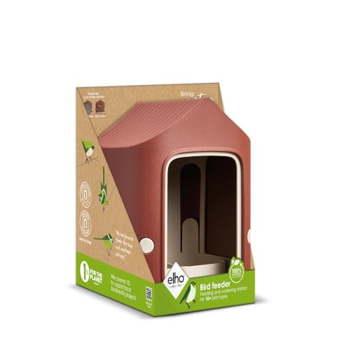 Elho Cosy Bird Feeder 18cm - Vogelfutterhaus und Vogeltränke - 100% Recyceltem Plastik - L17.6 x B18 x H23 cm - Rot/Toskanisches Rot Elho Cosy Bird Feeder 18cm - Vogelfutterhaus und Vogeltränke - 100% Recyceltem Plastik - L17.6 x B18 x H23 cm - Rot/Toskanisches Rot von elho