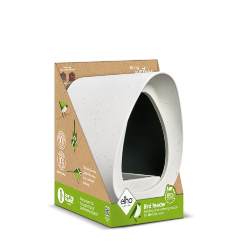 Elho Essential Bird Feeder 18cm - Vogelfutterhaus und Vogeltränke - 100% Recyceltem Plastik - L18 x B21.1 x H23 cm - Grau/Faseriges Grau Elho Essential Bird Feeder 18cm - Vogelfutterhaus und Vogeltränke - 100% Recyceltem Plastik - L18 x B21.1 x H23 cm - Grau/Faseriges Grau von elho