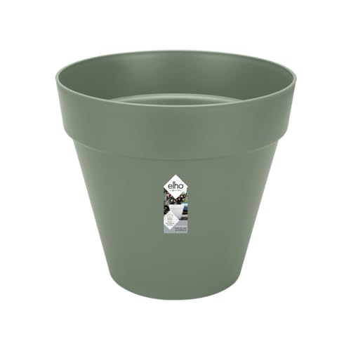 elho Loft Urban Rund 40 - Blumentopf für Außen - 100% recyceltem Plastik - Ø 38.5 x H 35.3 cm - Grün/Pistazien Grün von elho