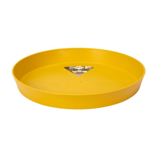 elho Loft Urban Untersetzer Rund 24 - Untersetzer für Außen & Zubehör - Ø 24.4 x H 3.4 cm - Gelb/Ocker von elho