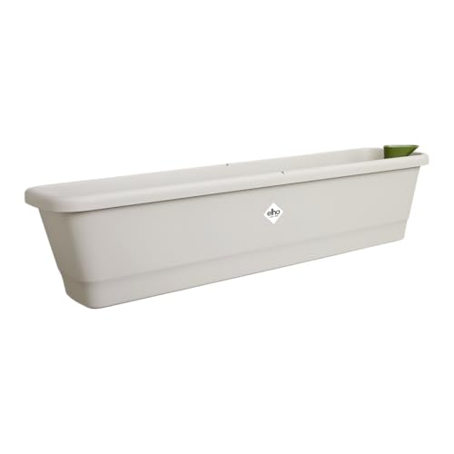 elho noa balkonkasten XL - Übertopf für Balkon mit Wasserreservoir - 100% Recyceltem Plastik - Grau/Warmes Grau elho noa balkonkasten XL - Übertopf für Balkon mit Wasserreservoir - 100% Recyceltem Plastik - Grau/Warmes Grau von elho