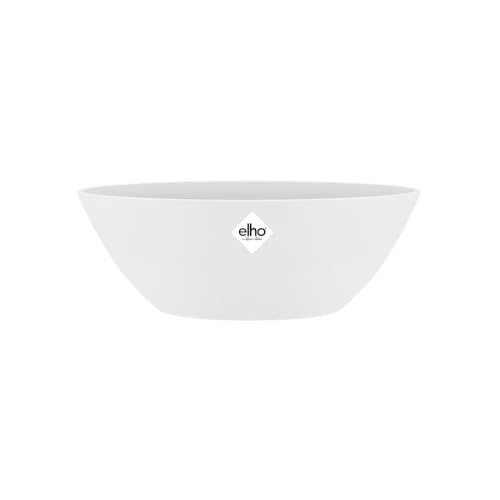 elho Brussels Oval 36 - Blumentopf für Innen - Ø 36.0 x H 13.1 cm - Weiß/Weiss von elho