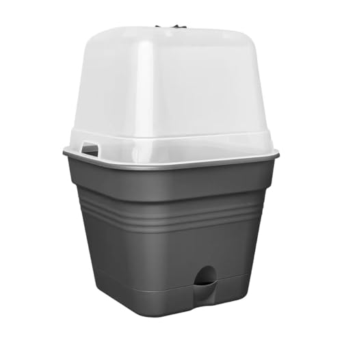 elho Green Basics Anzuchttopf Quadrat Allin1 20 - Blumentopf für Züchten - 100% recyceltem Plastik - Ø 19.5 x H 16.5 cm - Schwarz/Living Schwarz von elho