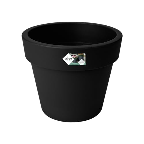 elho Green Basics Top Planter 40 - Blumentopf für Außen - Ø 39.0 x H 33.0 cm - Schwarz/Living Schwarz von elho