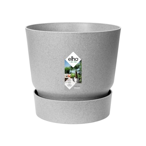 elho Greenville Rund 18 - Blumentopf für Innen und Außen - Selbstbewässerungstopf - 100% Recyceltem Plastik - Ø 18.3 x H 17.4 cm - Grau/Living Beton von elho