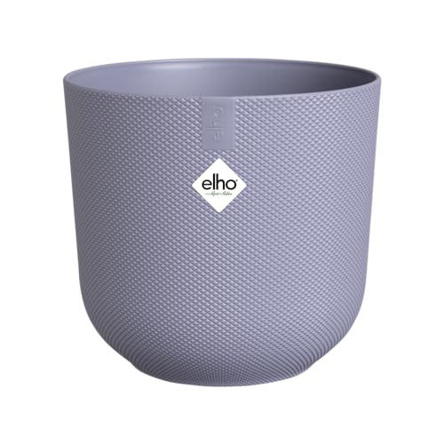 elho Jazz Round 14 cm blumentopf - Kleiner Pflanzentopf für den Innenbereich - 100% recycelter Kunststoff - Einzigartige Struktur - Lila/Lavendel Lila von elho