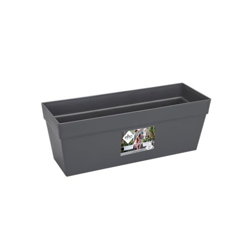 elho Loft Urban Balkonkasten 50 - Übertopf für Balkon & Außen - Ø 49.3 x H 18.0 cm - Schwarz/Anthrazit (Packung mit 6) von elho