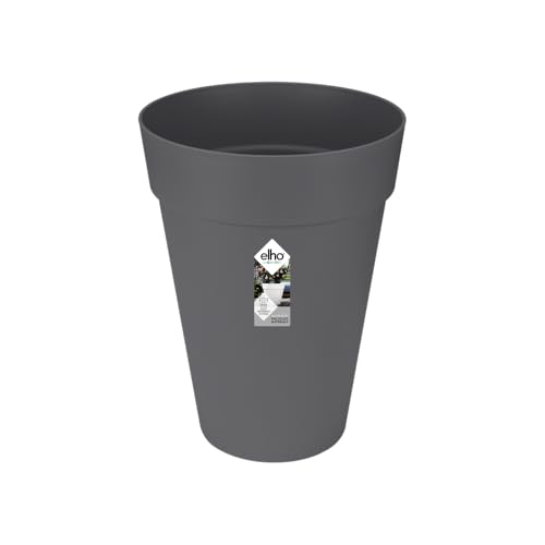 elho Loft Urban Rund Hoch 35 - Blumentopf für Außen - Ø 33.5 x H 45.3 cm - Schwarz/Anthrazit von elho