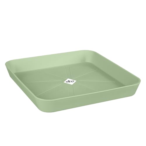 elho Loft Urban Untersetzer Eckig 28 - Untersetzer für Außen & Zubehör - Ø 27.5 x H 3.8 cm - Grün/Pistazien Grün von elho