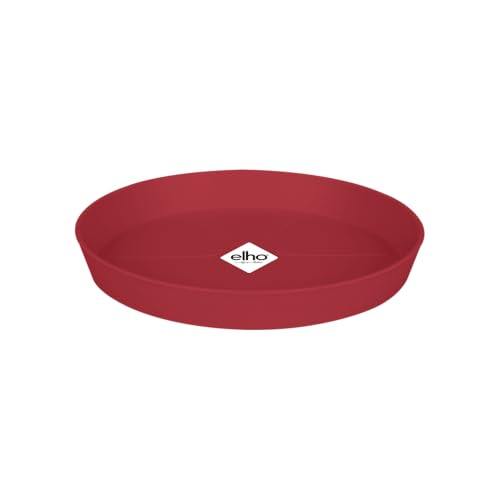 elho Loft Urban Untersetzer Rund 34 - Untersetzer für Außen & Zubehör - Ø 34.3 x H 5.0 cm - Rot/Theaterrot von elho