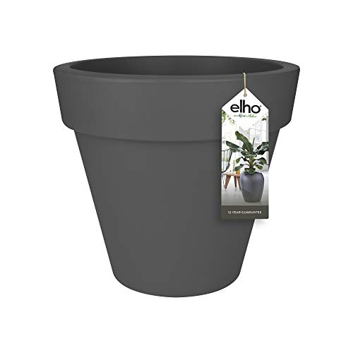 elho Pure Round 40 - Blumentopf für Innen & Außen - Ø 39.0 x H 35.7 cm - Schwarz/Anthrazit von elho