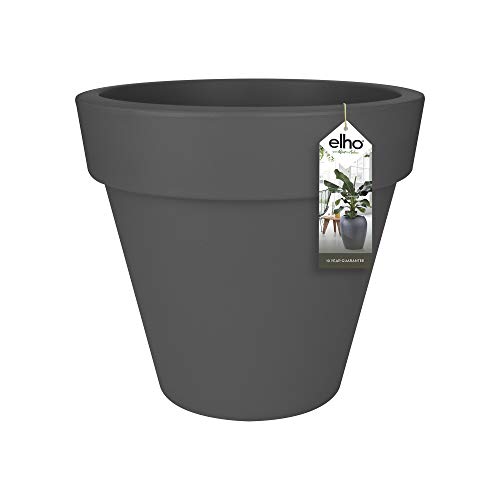 elho Pure Round 50 - Blumentopf für Innen & Außen - Ø 49.0 x H 44.4 cm - Schwarz/Anthrazit von elho
