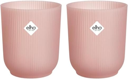 elho Vibes Fold Orchid High 12,5cm – Orchideentopf für den Innenbereich – Blumentöpfe für den Innenbereich – 100% recycelter Kunststoff - Rosa/Glasiertes Rosa (Packung mit 2) von elho