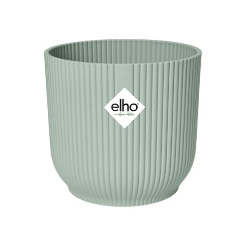elho Vibes Fold Rund Mini 9 Pflanzentopf - Blumentopf für Innen - 100% recyceltem Plastik - Ø 9.3 x H 8.8 cm - Grün/Sorbet Grün von elho