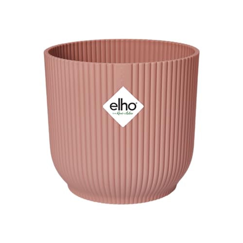 elho Vibes Fold Rund Rollen 35 Pflanzentopf - Blumentopf für Innen - 100% recyceltem Plastik - Ø 34.9 x H 32.4 cm - Rosa/Zartrosa von elho