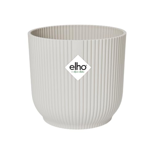 elho Vibes Fold Rund Rollen 35 Pflanzentopf - Blumentopf für Innen - 100% recyceltem Plastik - Ø 34.9 x H 32.4 cm - Weiß/Seidenweiß von elho