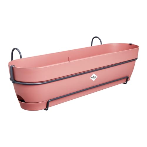 elho Vibia Campana Balkonkasten Allin1 70 mit Wasserreservoir - Übertopf für Balkon - 100% recyceltem Plastik - Ø 70.4 x H 17.7 cm - Rosa/Puderrosa von elho