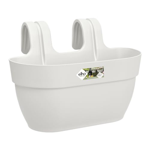 elho Vibia Campana Easy Hanger M 36 - Übertopf für Balkon & Außen - Ø 36.0 x H 26.5 cm - Weiß/Seidenweiß von elho