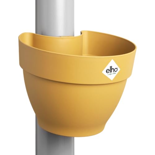 elho Vibia Campana Fallrohrpflanzgefäss 40 - Blumentopf für Regenrohr - vertikaler Garten - 100% recyceltem Plastik - Ø 21.6 x H 16.3 cm - Gelb/Honig Gelb von elho