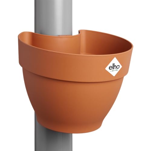 elho Vibia Campana Fallrohrpflanzgefäss 40 - Blumentopf für Regenrohr - vertikaler Garten - 100% recyceltem Plastik - Ø 21.6 x H 16.3 cm - Braun/Terra von elho