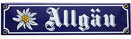 Allgäu mit Edelweiß Emaille Schild Bayern 8 x 30 cm Emailschild. Allgäu mit Edelweiß Emaille Schild Bayern 8 x 30 cm Emailschild. von elina-email-schilder