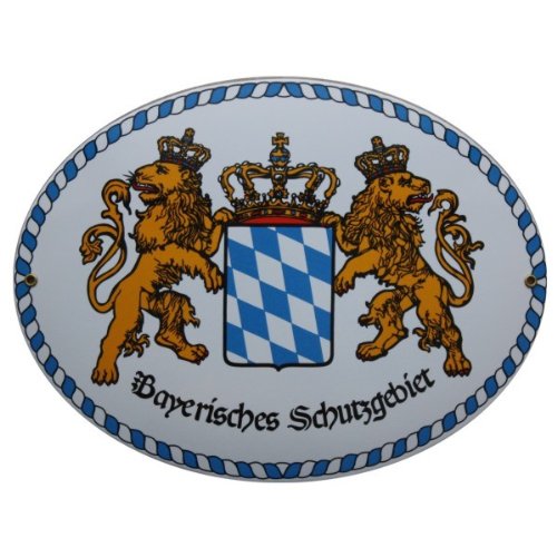 Bayerisches Schutzgebiet Emaille Schild Bayerisches Schutzgebiet 28,5 x 37,5 cm Emailschild Oval. von elina-email-schilder